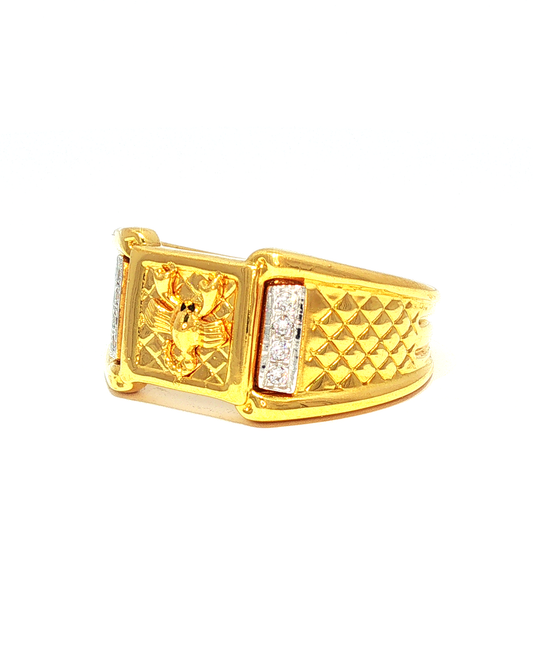 Yellow Gold Scorpion Signet Ring