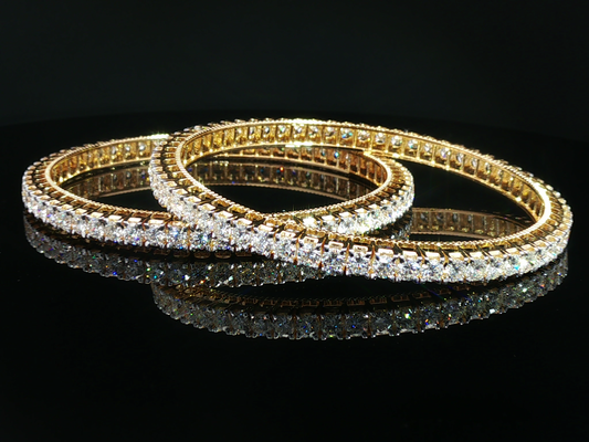 Diamond Eternity Bangle in Yellow Gold