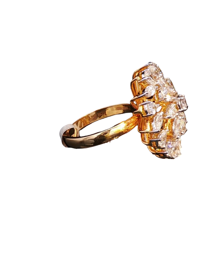 Round Brilliant Cut Diamond Yellow Gold Cocktail Ring