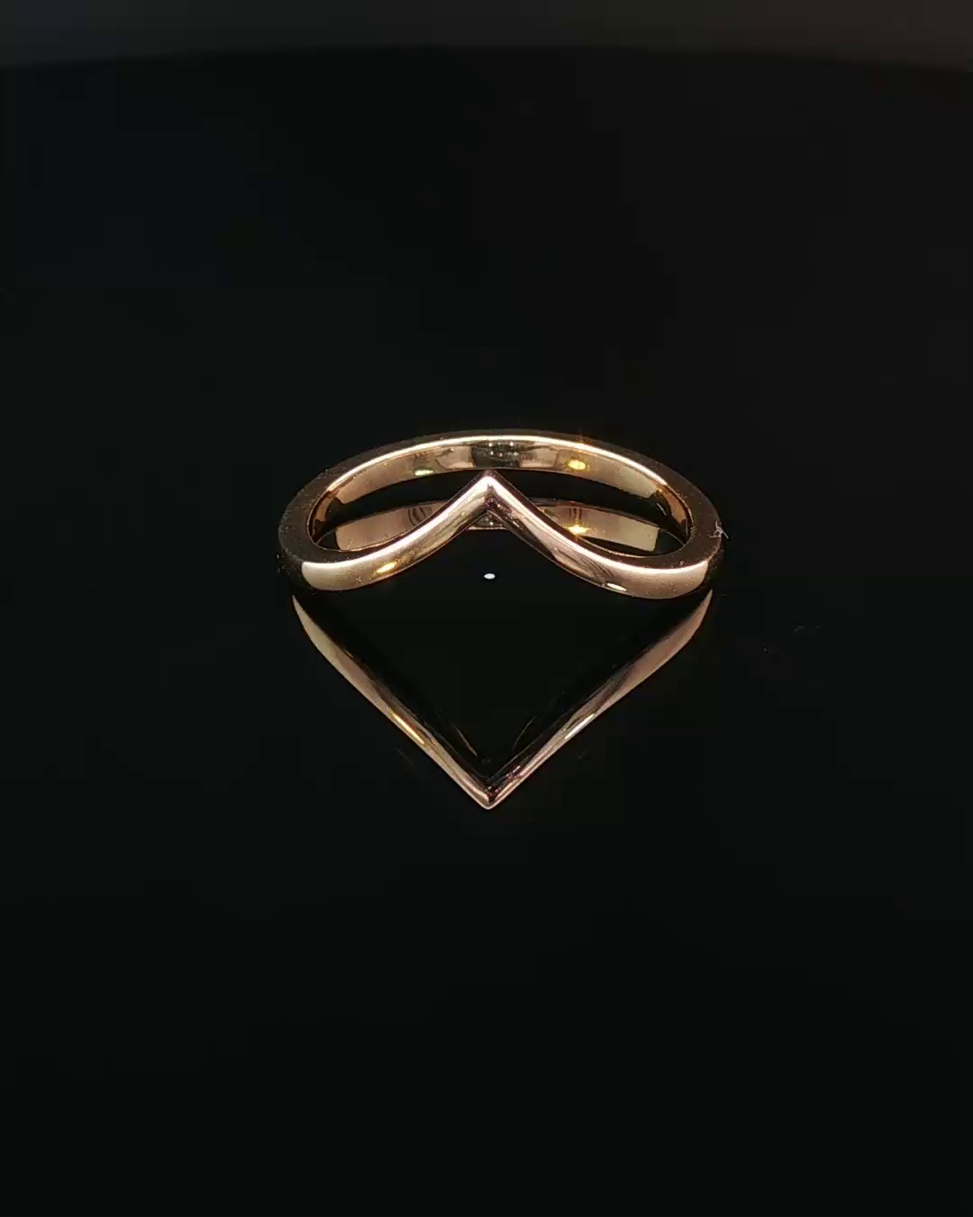 Minimalist Rose Gold Chevron Contour Band Ring