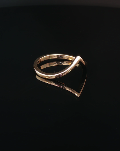 Minimalist Rose Gold Chevron Contour Band Ring