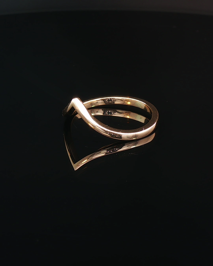 Minimalist Rose Gold Chevron Contour Band Ring