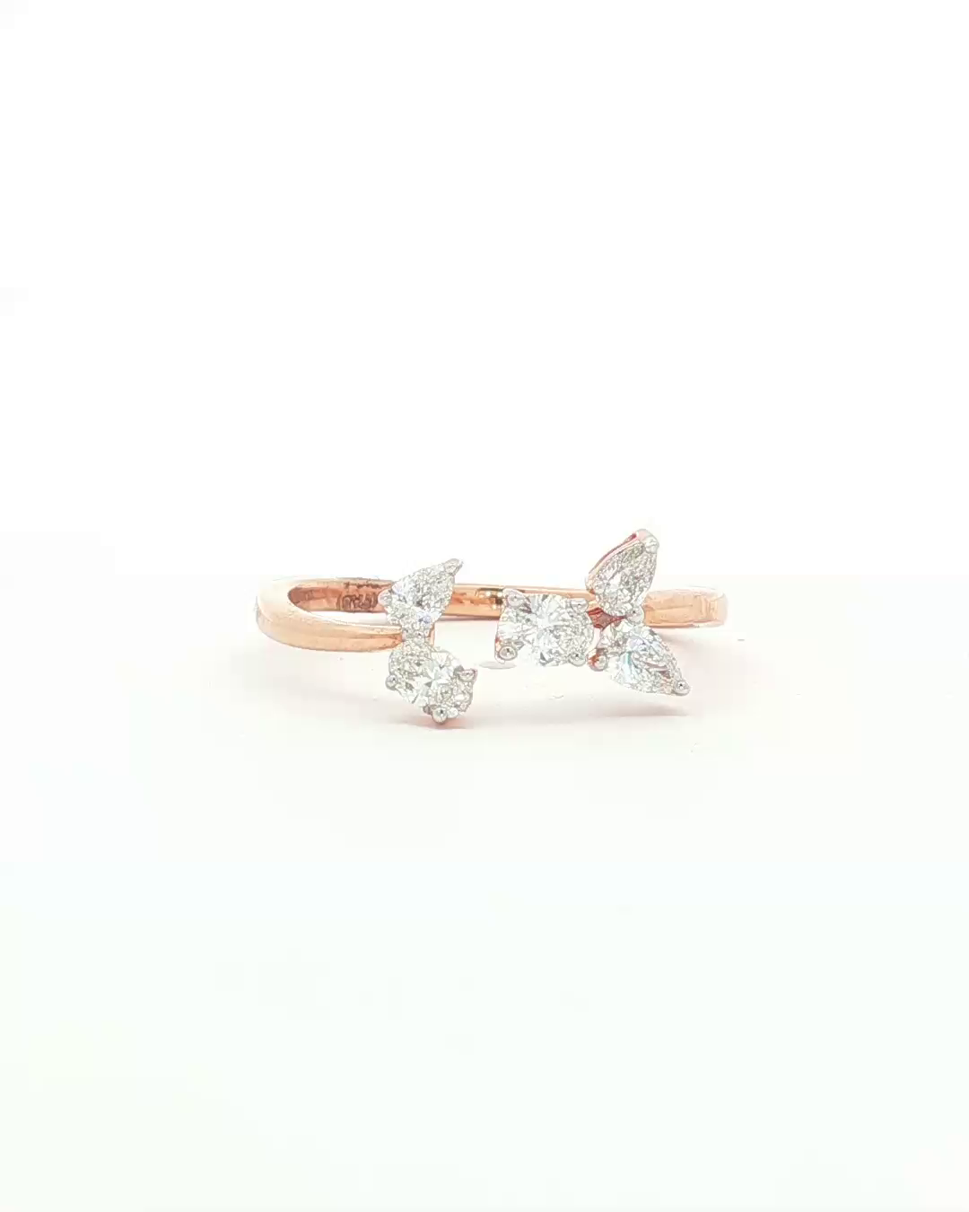 Rose Gold Diamond Multistone Open Ring