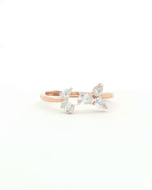 Rose Gold Diamond Multistone Open Ring