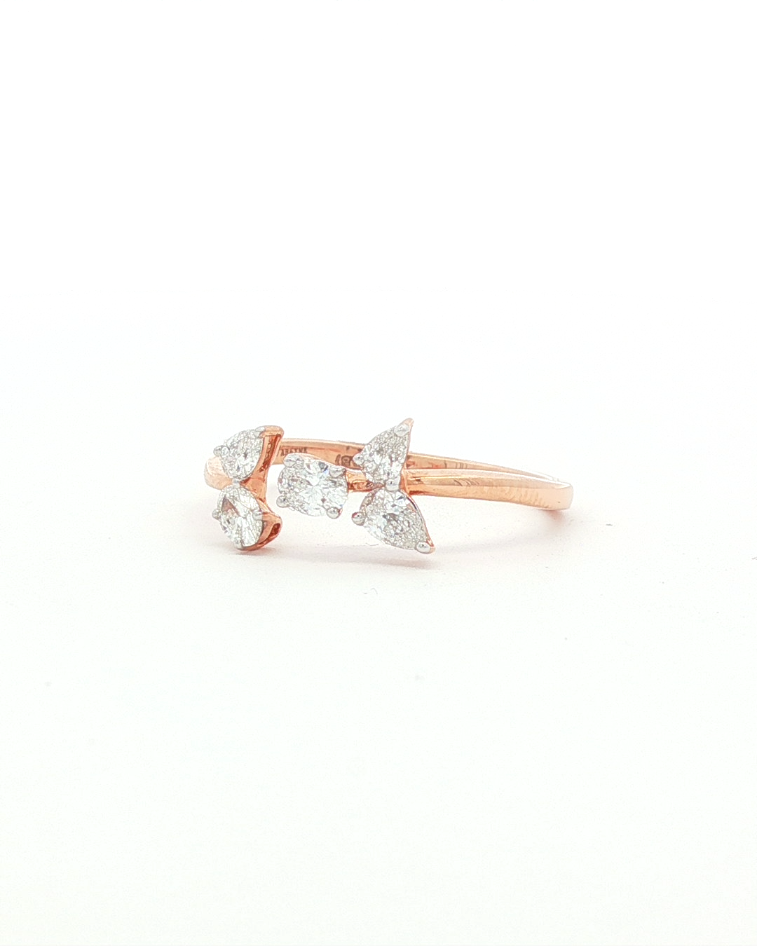Rose Gold Diamond Multistone Open Ring