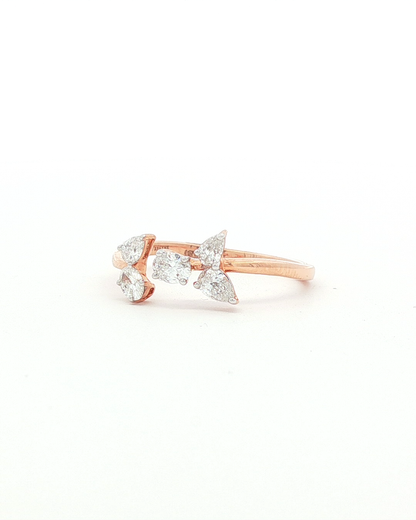Rose Gold Diamond Multistone Open Ring