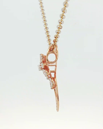 Rose Gold Diamond Floral Infinity Pendant Necklace