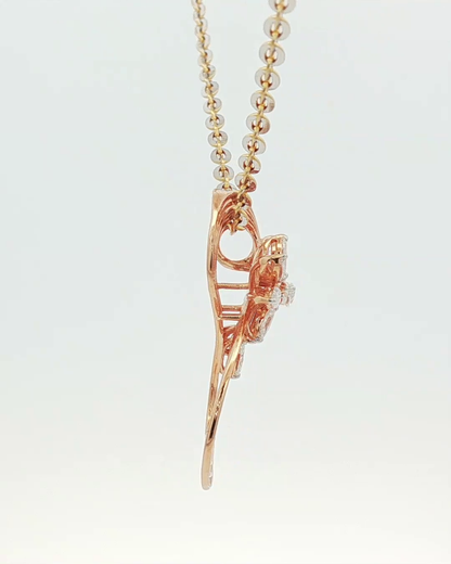 Rose Gold Diamond Floral Infinity Pendant Necklace