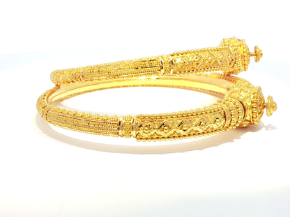 Ornate Beaded 22KT Gold Bangle