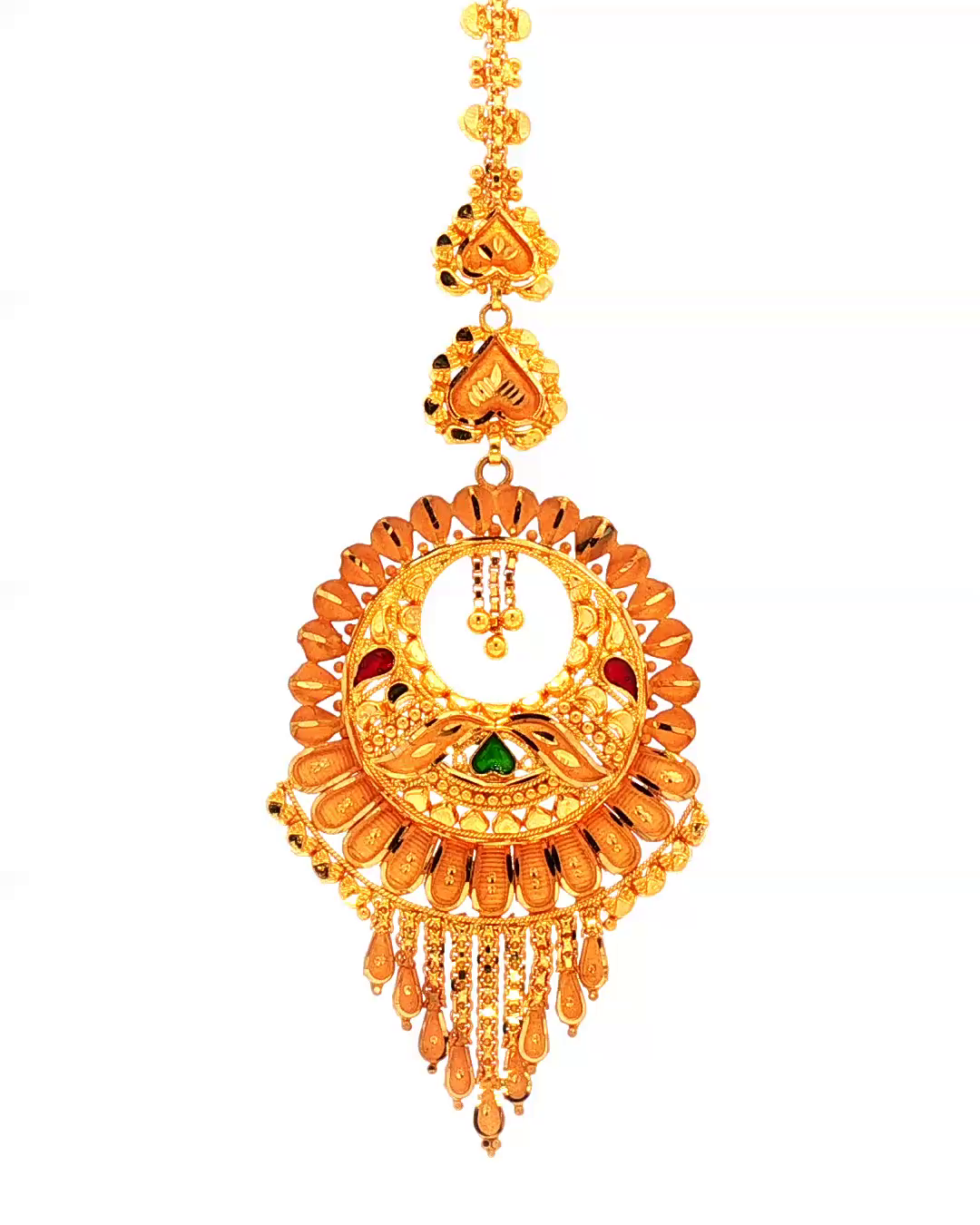 Ornate Gold-Tone Crescent Motif Maang Tikka