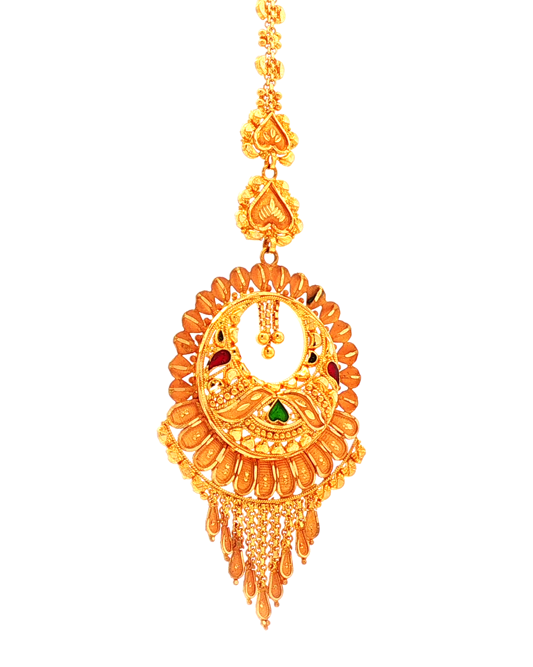 Ornate Gold-Tone Crescent Motif Maang Tikka