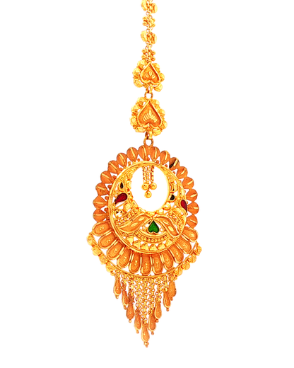 Ornate Gold-Tone Crescent Motif Maang Tikka