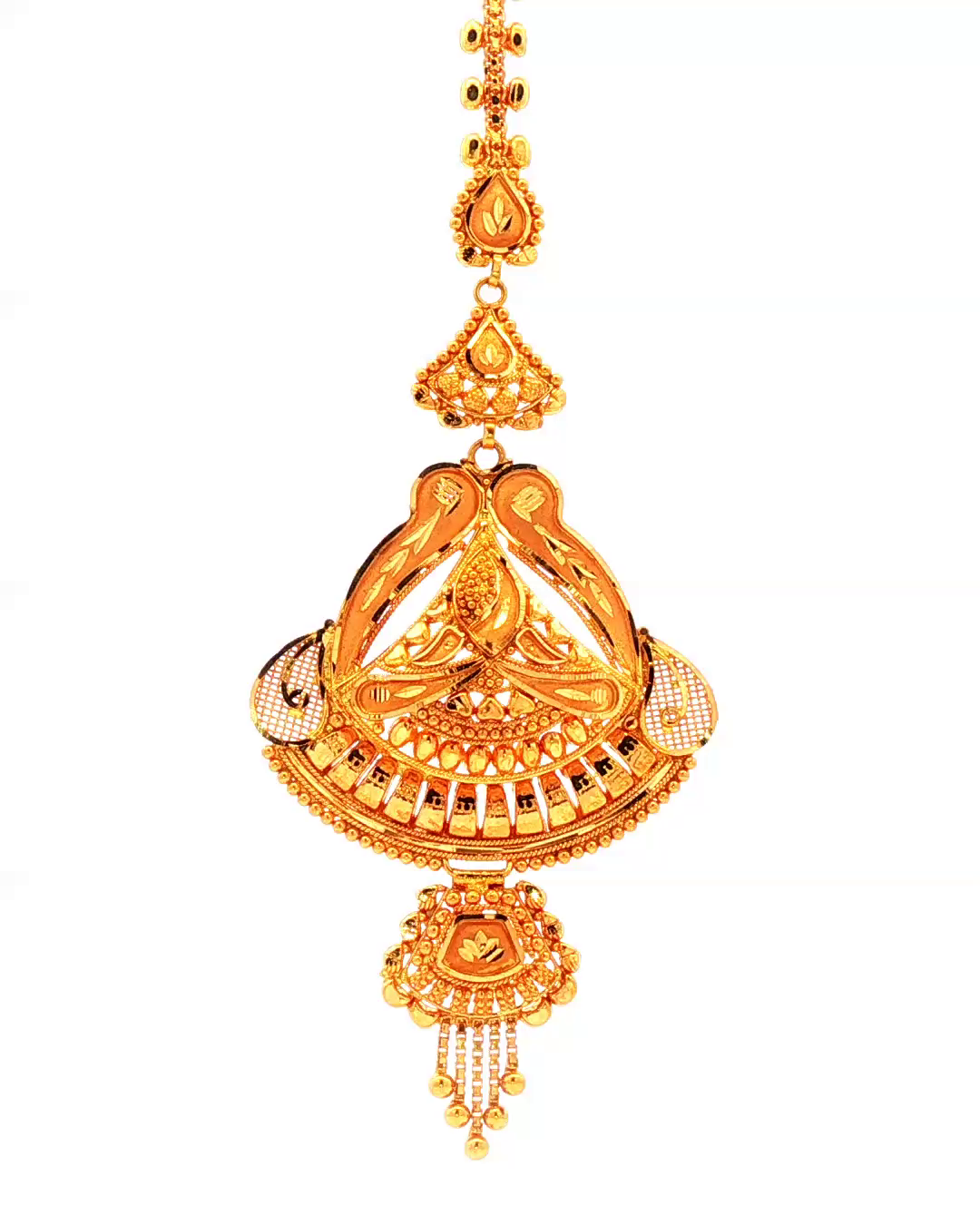 Traditional Yellow Gold Filigree Maang Tikka