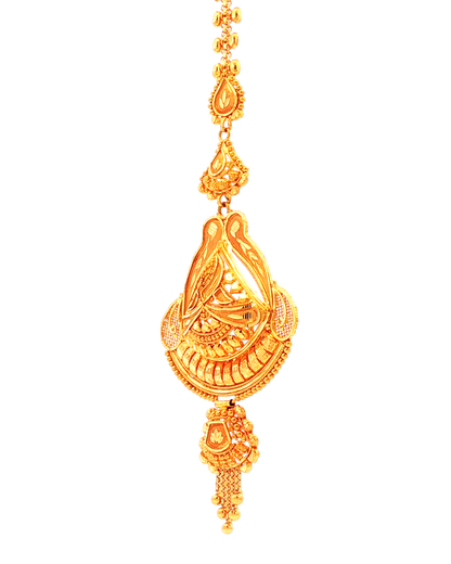 Traditional Yellow Gold Filigree Maang Tikka