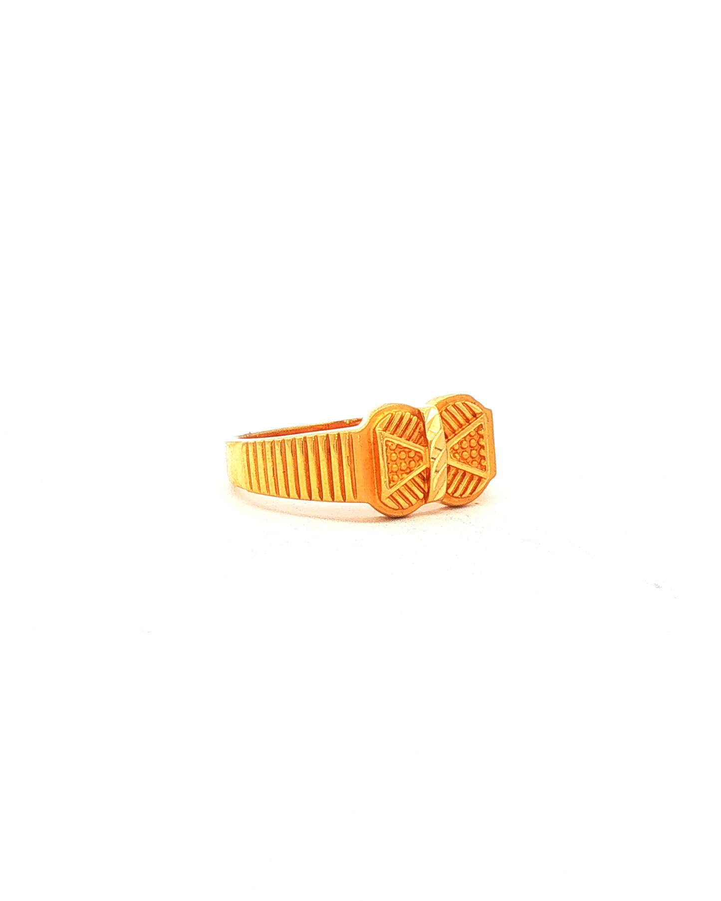 Textured Geometric Signet Ring in Yellow Gold Gents ring