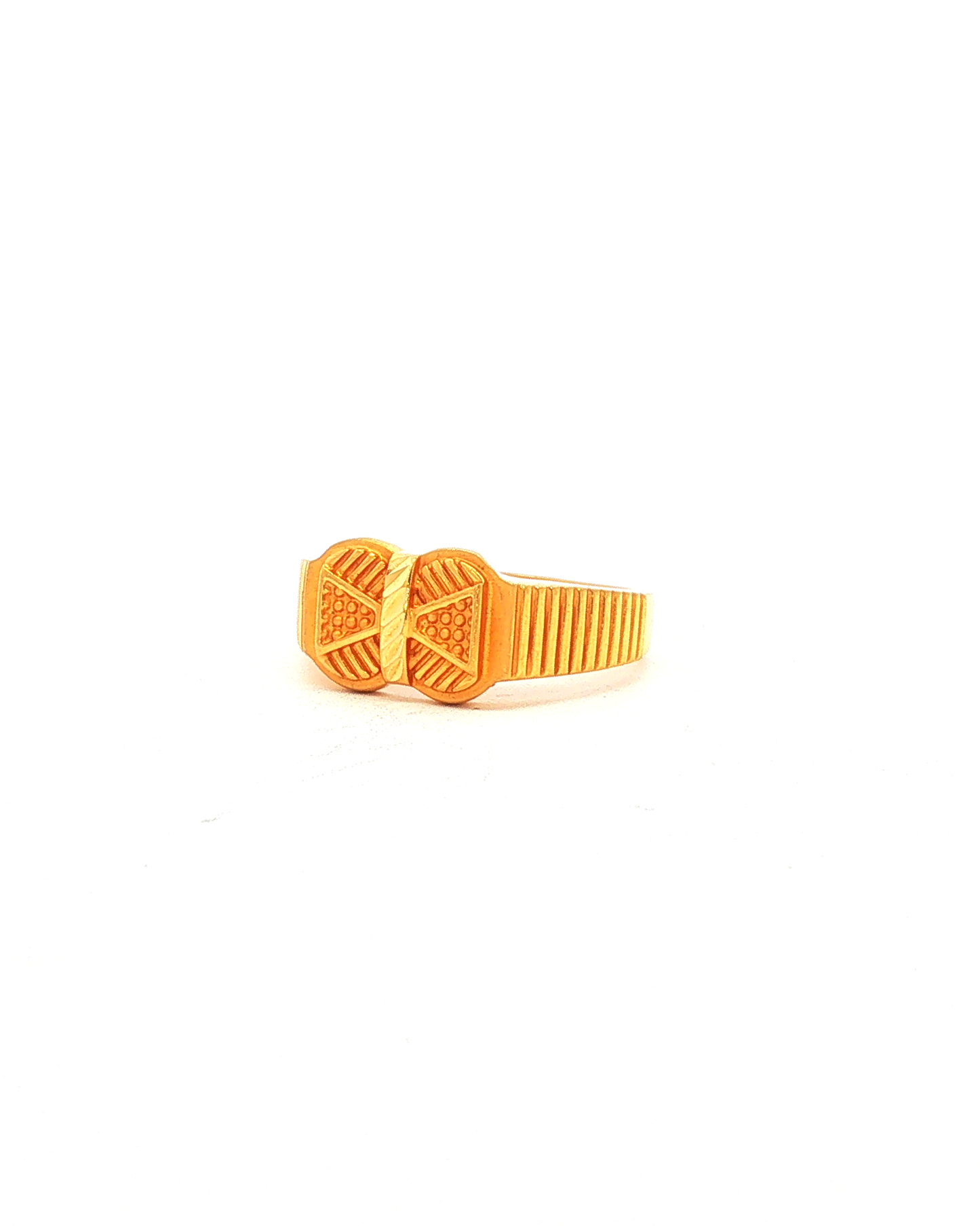 Textured Geometric Signet Ring in Yellow Gold Gents ring