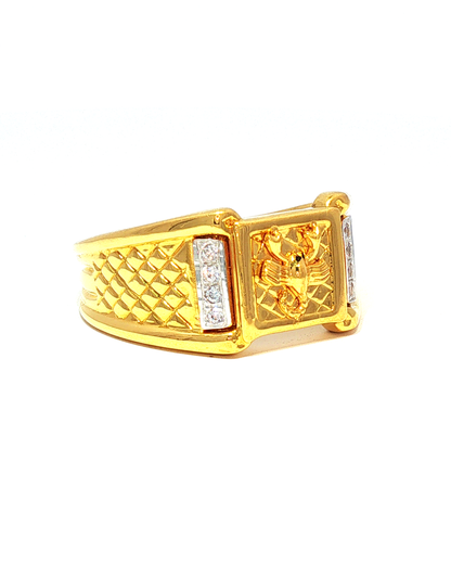 Yellow Gold Scorpion Signet Ring