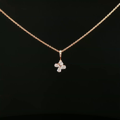 Diamond Butterfly Charm Necklace in Rose Gold