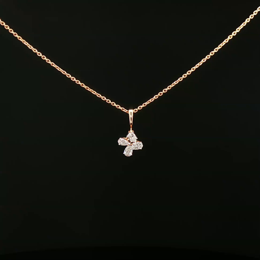 Diamond Butterfly Charm Necklace in Rose Gold