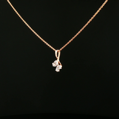 Diamond Butterfly Charm Necklace in Rose Gold
