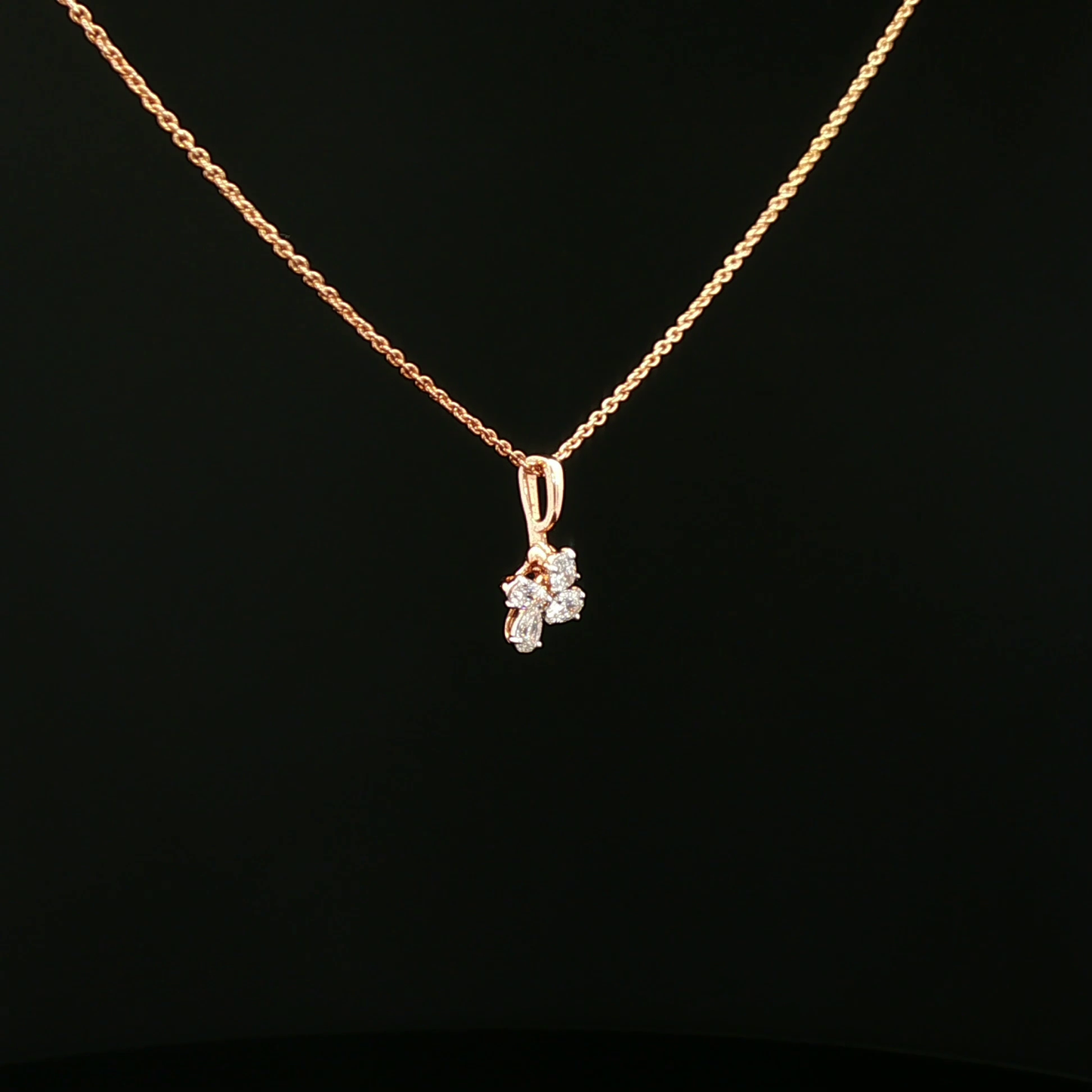 Diamond Butterfly Charm Necklace in Rose Gold