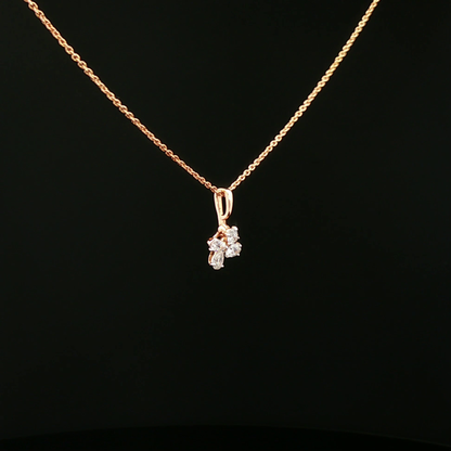 Diamond Butterfly Charm Necklace in Rose Gold