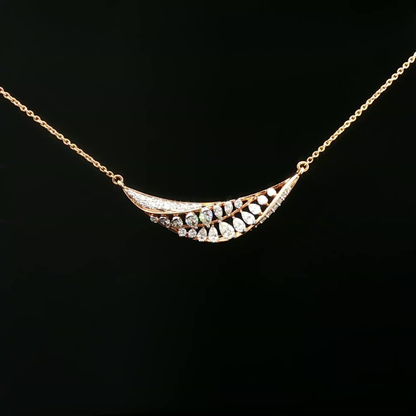 Diamond Crescent Motif Necklace in Rose Gold