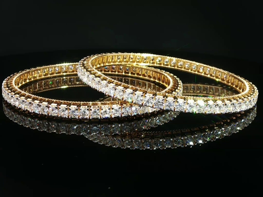 Diamond Eternity Bangle in Yellow Gold