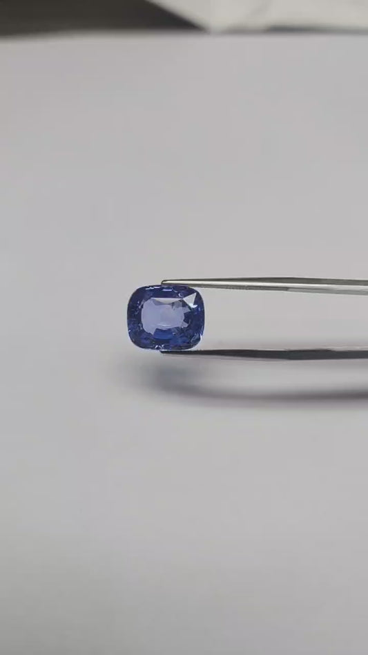8.35 ct Untreated Vivid Blue Ceylon Sapphire - Cushion Cut Natural Gemstone