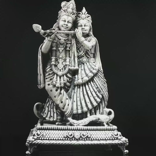 Oxidized Silver-Tone Radha Krishna Figurine