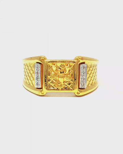 Yellow Gold Scorpion Signet Ring
