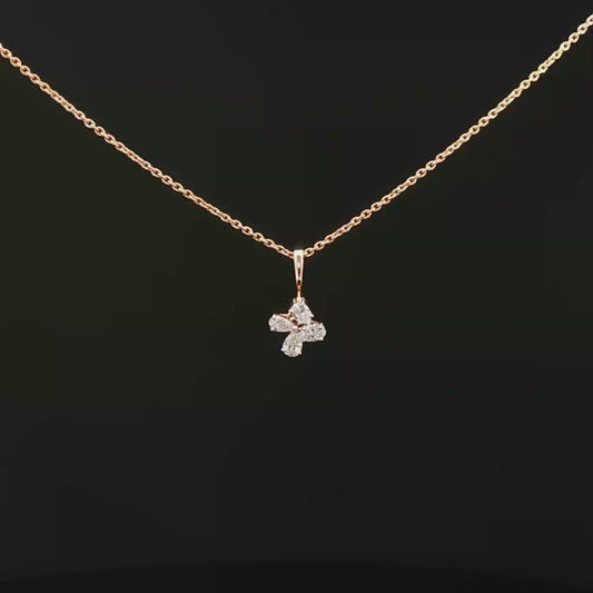 Diamond Butterfly Charm Necklace in Rose Gold