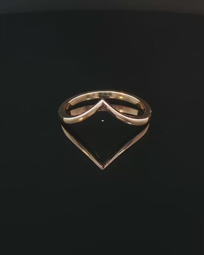 Minimalist Rose Gold Chevron Contour Band Ring
