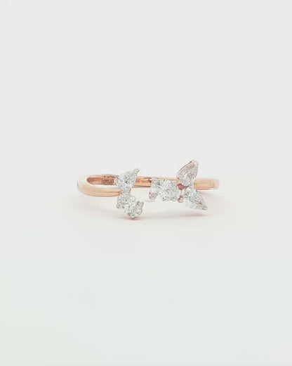 Rose Gold Diamond Multistone Open Ring