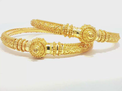 Ornate Beaded 22KT Gold Bangle